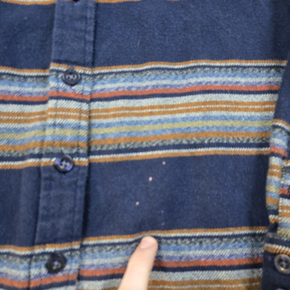 Patagonia Shirt Womens 6 Blue Multicolor Striped Organic Cotton Button Up‎ - Picture 2 of 12